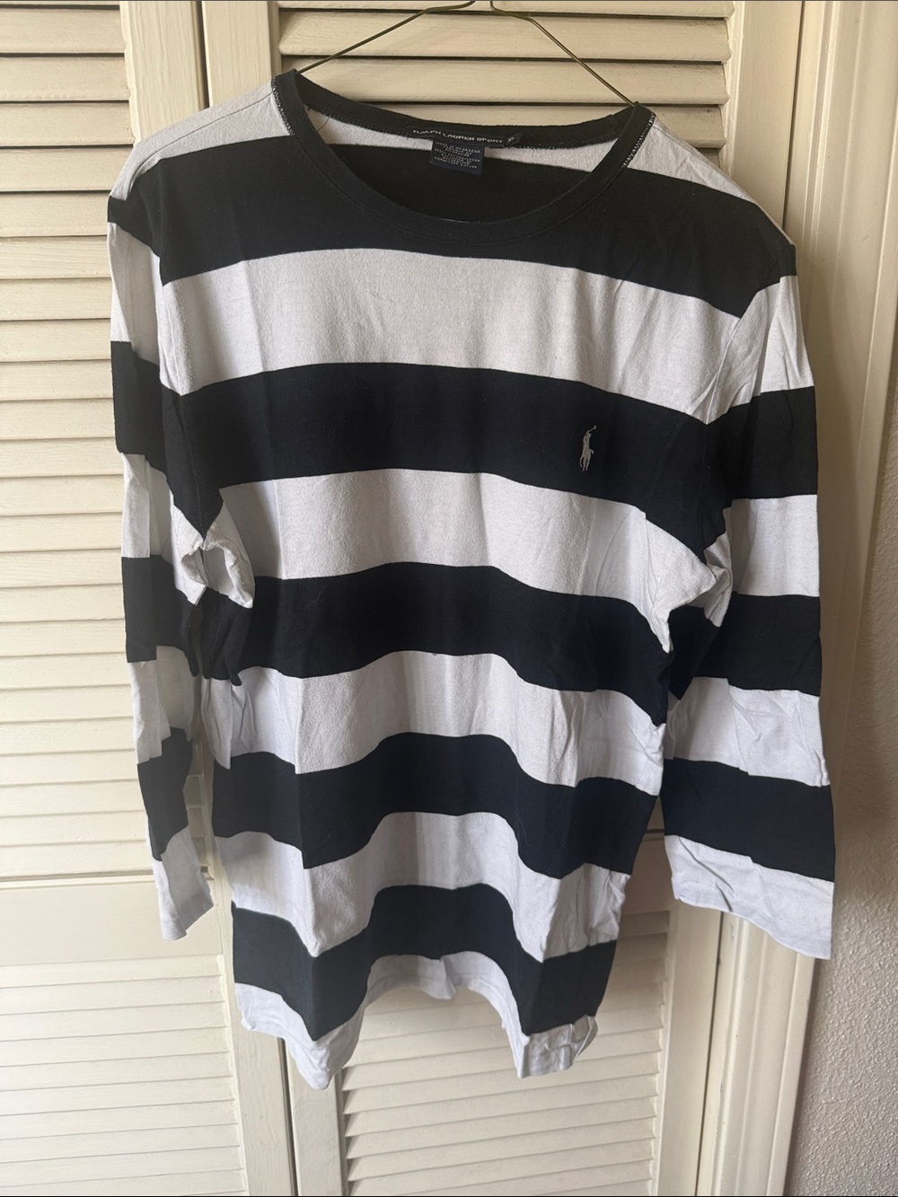 Polo by Ralph Lauren Black & White Horizontal Stripe Long-Sleeve Shirt